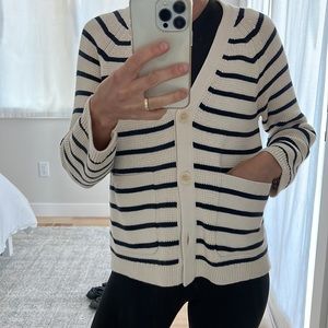 V-neck Striped J.Crew Cardigan